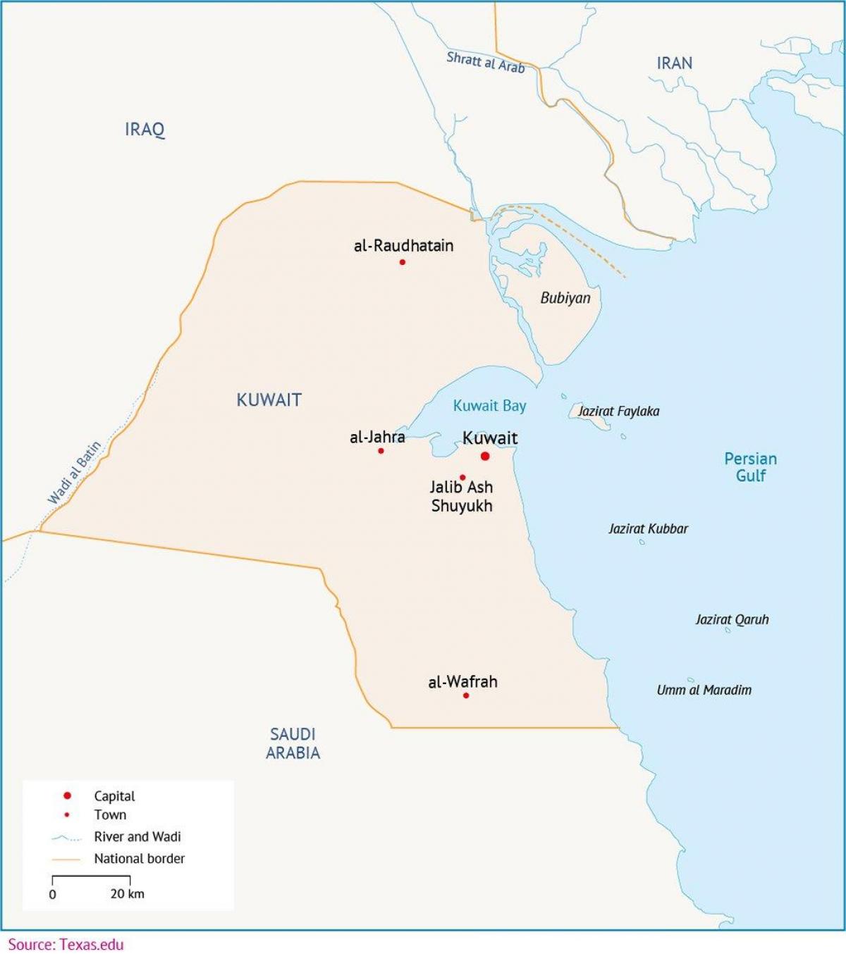 地图al zour科威特