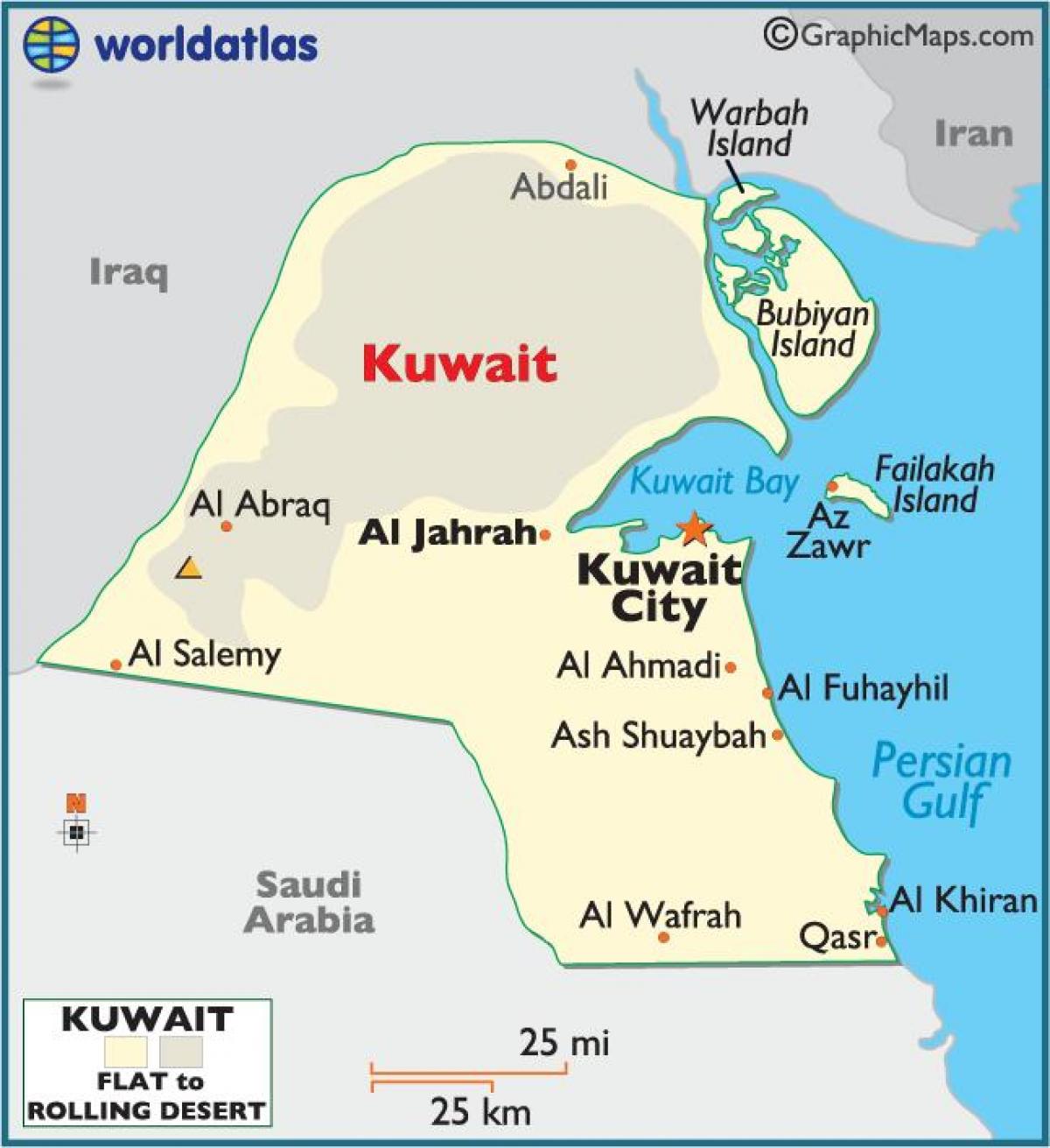 科威特完整的地图