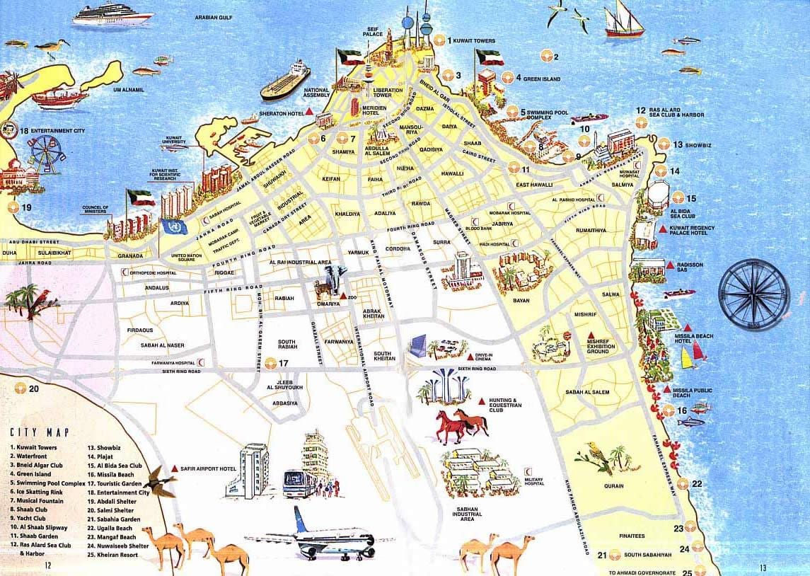 地图科威特旅游
