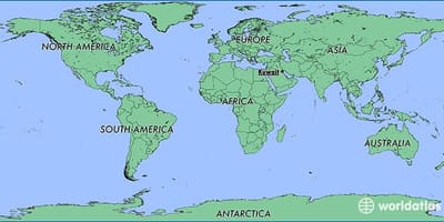 在科威特从世界地图